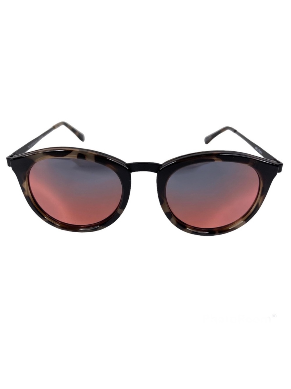 LE SPECS No Smirking Round Sunglasses Volcanic Tort / Black